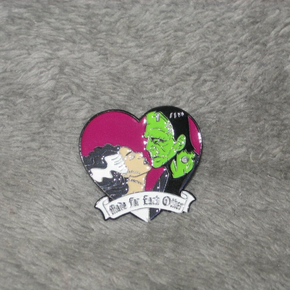 Frankenstein Made For Each Other Metal Enamel Pin 251032A2